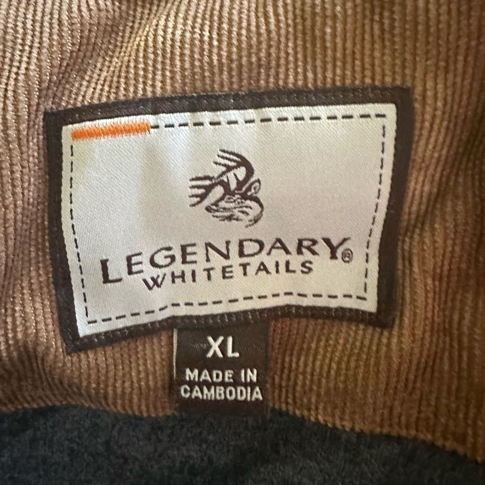 Men’s pre own as is grey legendary white tails shirt grey corduroy size XL l/s - Picture 2 of 5